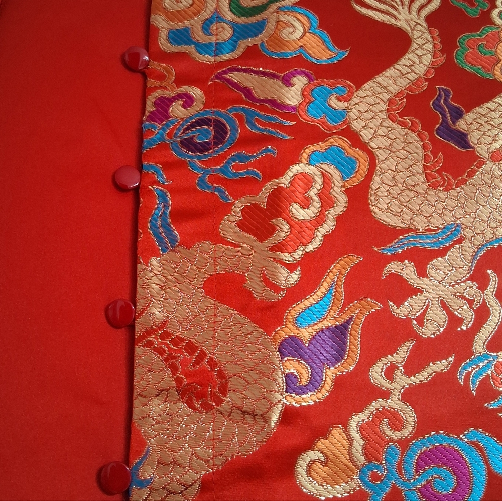 Milaross  Boy's AO DAI Red Dragon Print Garment - Picture 5 of 9